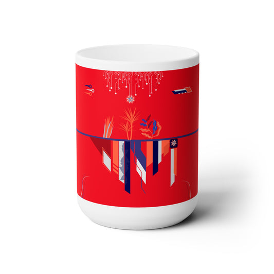 miami pipes and stripes - mug (in red, white and blue)